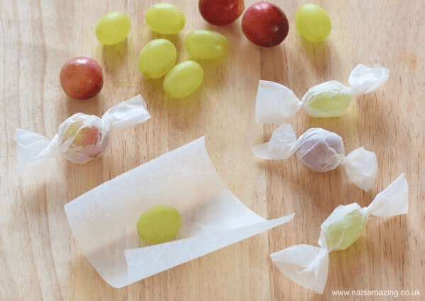 Grapes wrapped as candies