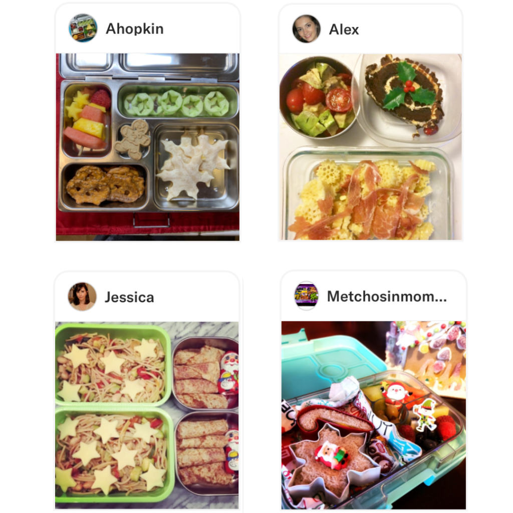 Stars. Snowflakes.  Teuko Lunchbox Community. Kids bento lunch box ideas. Holiday lunchbox ideas.