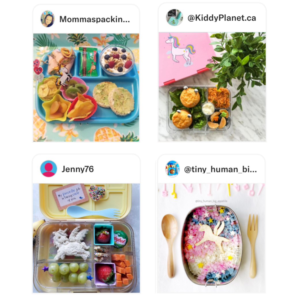 Unicorns. Magic world. Magic creature. Kids lunchbox ideas by Teuko families.