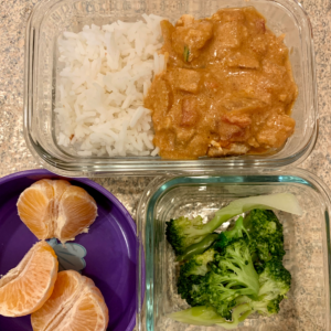 Kids lunchbox idea with India Cuisine. Chicken curry. Teuko lunchbox community.