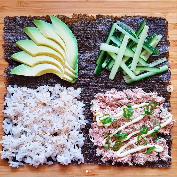 The Japanese Twist, using seaweed, by @hangry_roo.
Tortilla wrap technique applied!