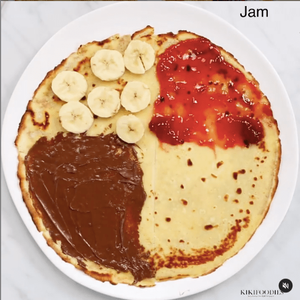 The Sweet twist, using crêpes, by @kikifoodies. The tortilla wrap technique applied!