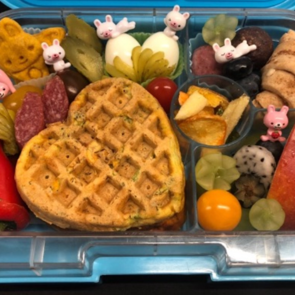 Waffle. Lunchbox idea for Valentine's Day.