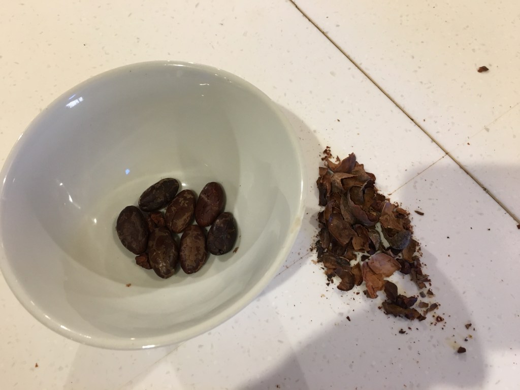 Teuko.com the lunchbox community. Roasted cocoa nibs separated from shells.