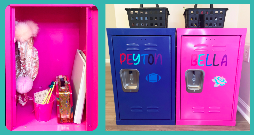 Lunch box home using kids lockers by The Shelving Store. Credit photo:  Ace of Space Organization.