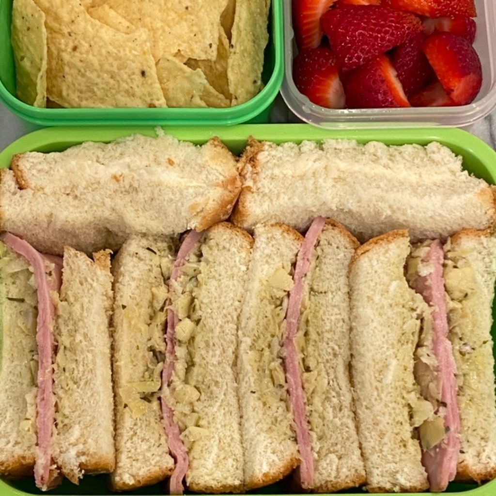artichoke-ham sandwiches were a hit! Her kids loved their lunch