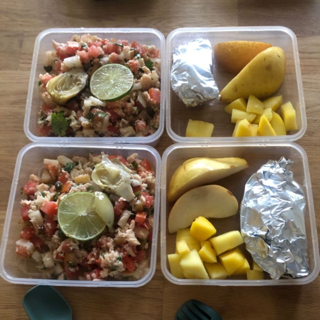 Diego added artichoke hearts with the tuna salad he prepared for his children.