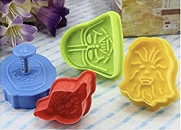 Set of 4 Star Wars Plunger Cookie Cutters, via Teuko Lunchbox Store on Amazon