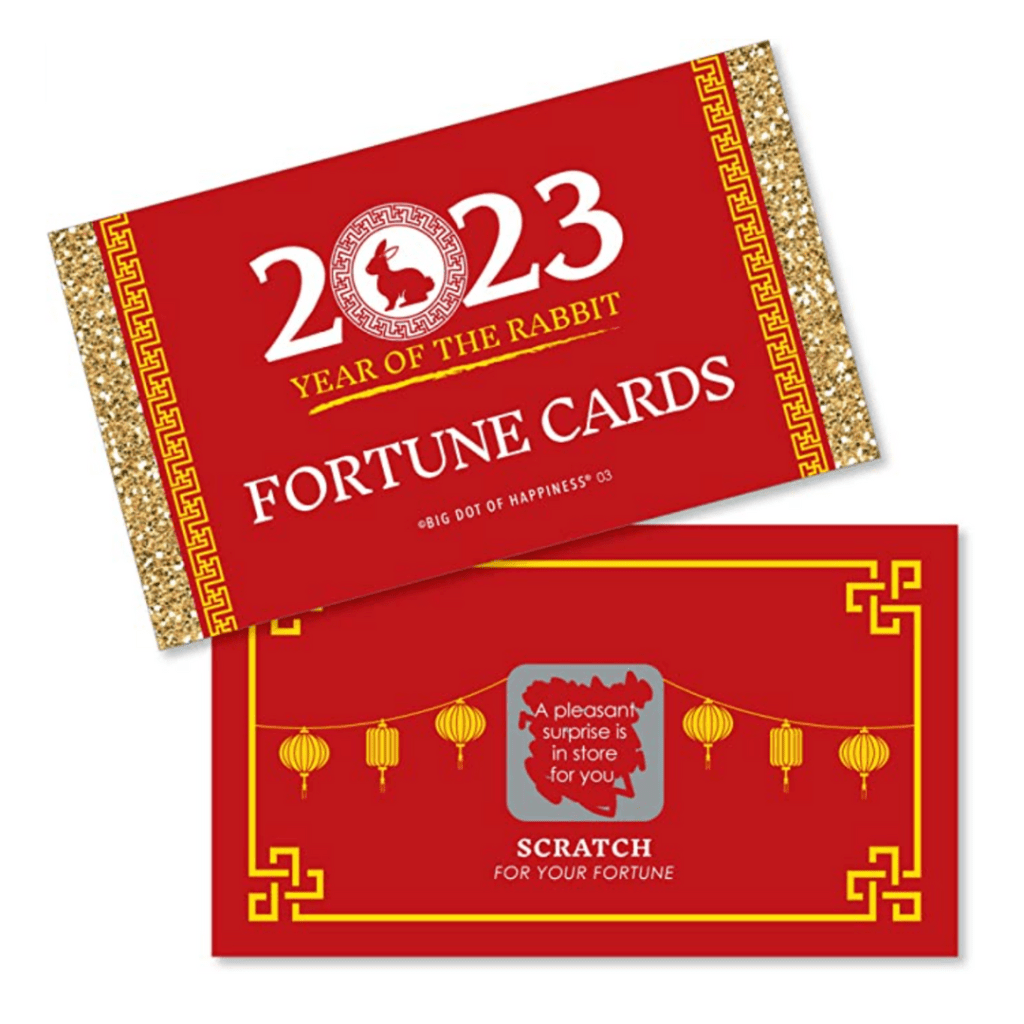 Fortune card celebrating Chinese New Year instead of a lunchbox note is a hit