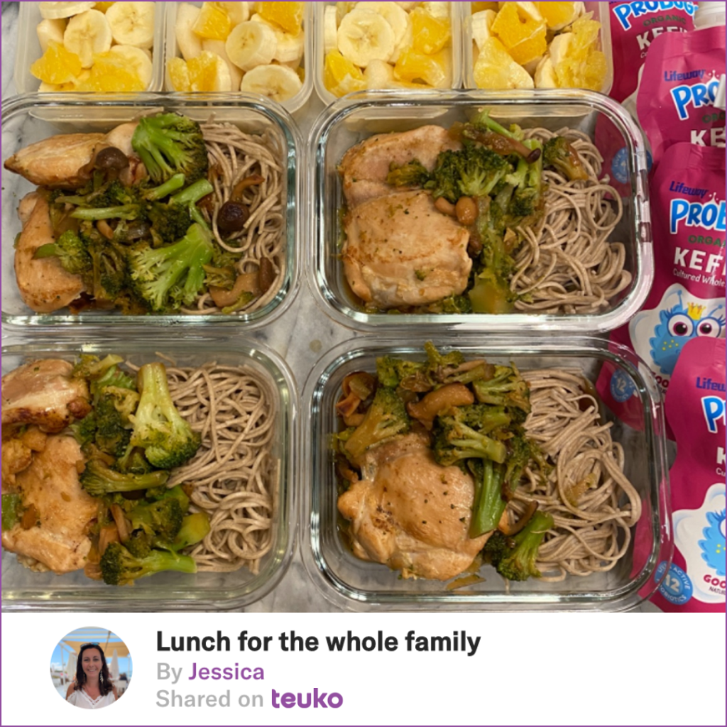 10 Food Ideas celebrating Earth Month for Your Kids’ Lunch boxes with soba noodles chicken and broccoli