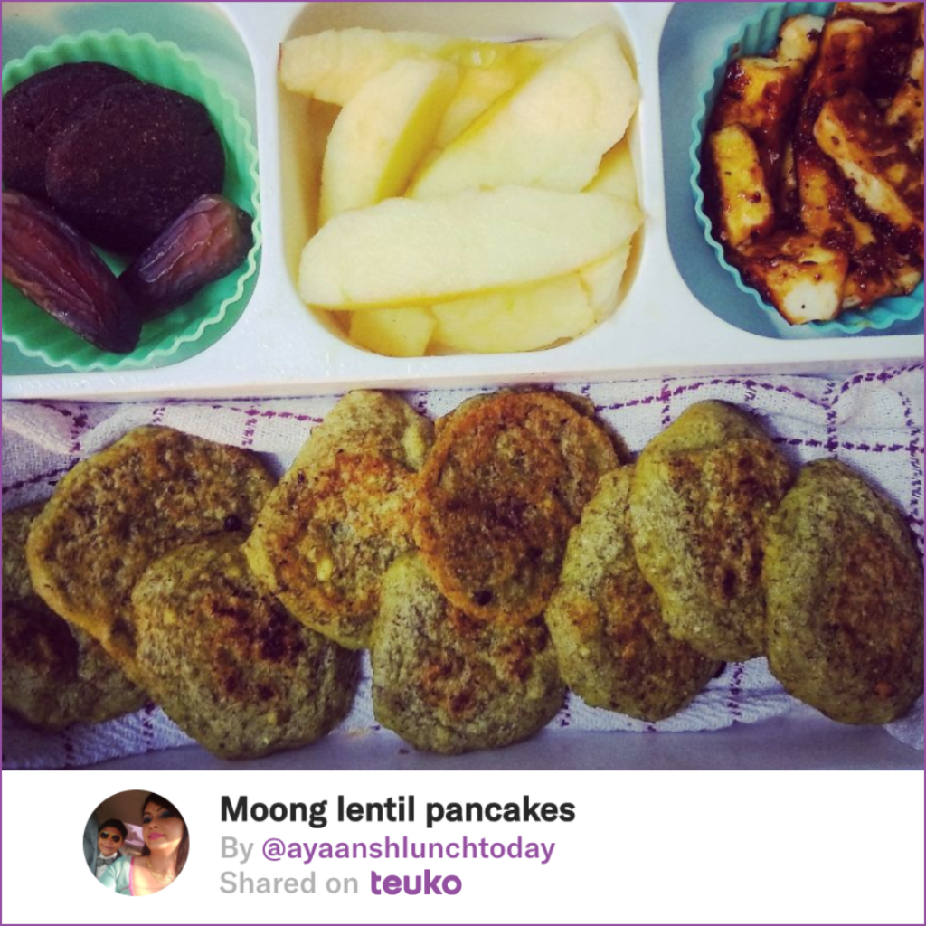 10 Food Ideas celebrating Earth Month for Your Kids’ Lunchbox with lentils pancakes