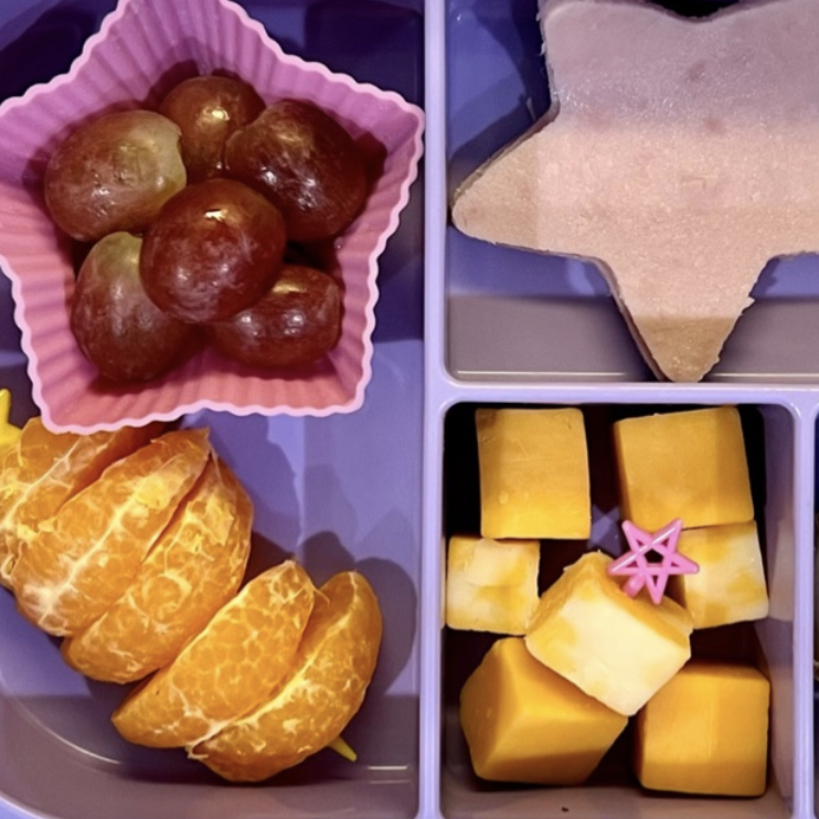 Teuko kids lunchbox ideas with fingers foods Colby Jack cheese stick by LunchesofFun