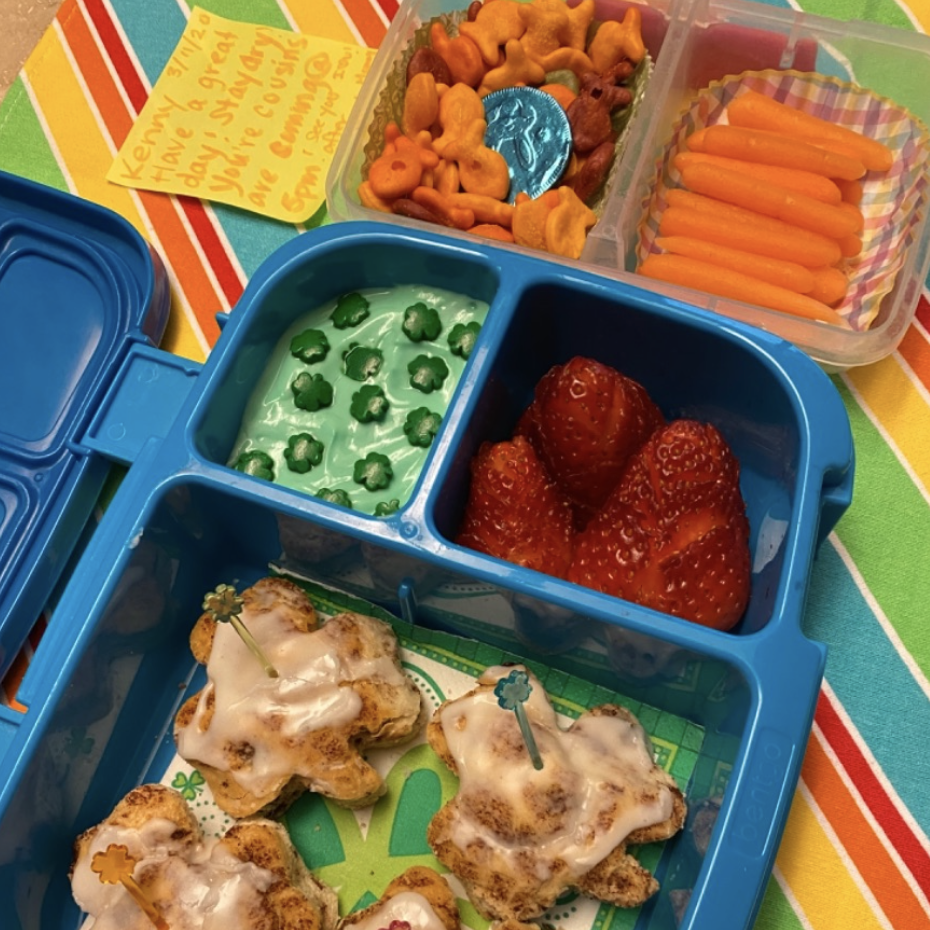 St Patrick's Day lunchbox ideas for kids with green yogurt by funfoodfran on Teuko