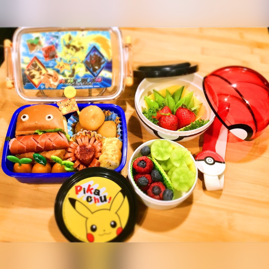 Pokemon bento with Pokeball by @Vegas_Bento Teuko Kids Bento Lunchbox Community