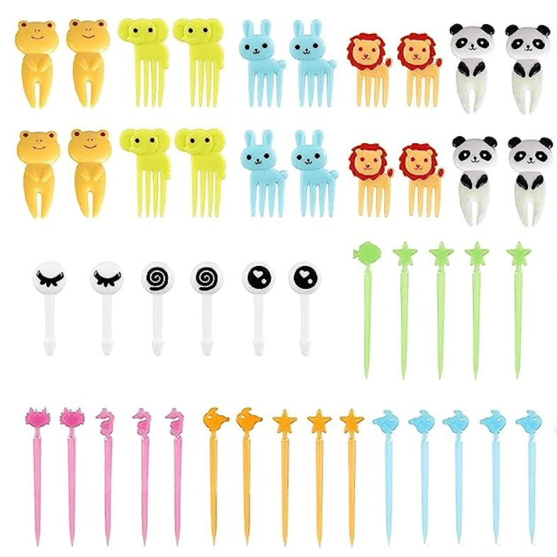 Stars and animals food picks for toddlers Teuko kids school bento lunchbox ideas