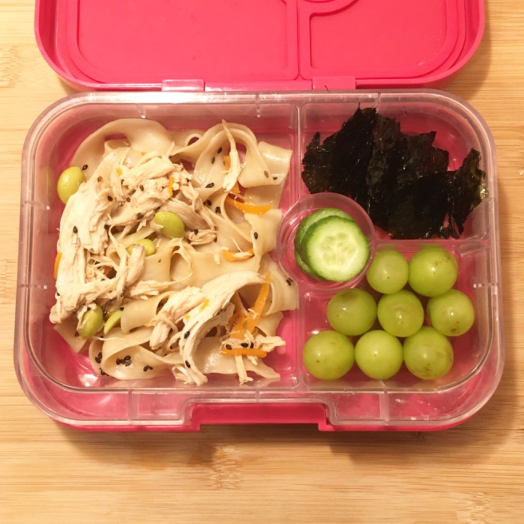 edamame chicken salad Teuko kids lunchbox ideas bento school lunch yumbox