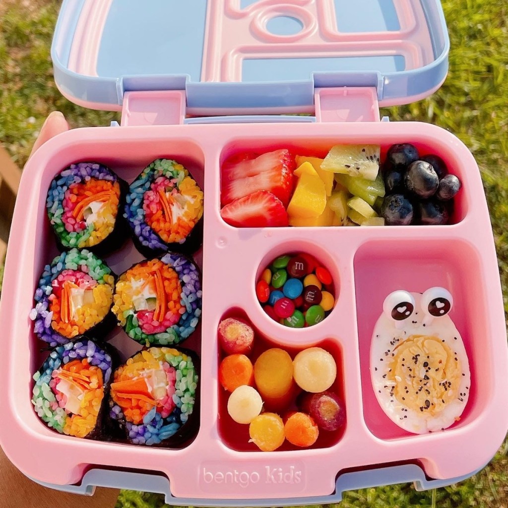 Rainbow sushi rolls teuko lunchbox ideas for kids bento school lunch food