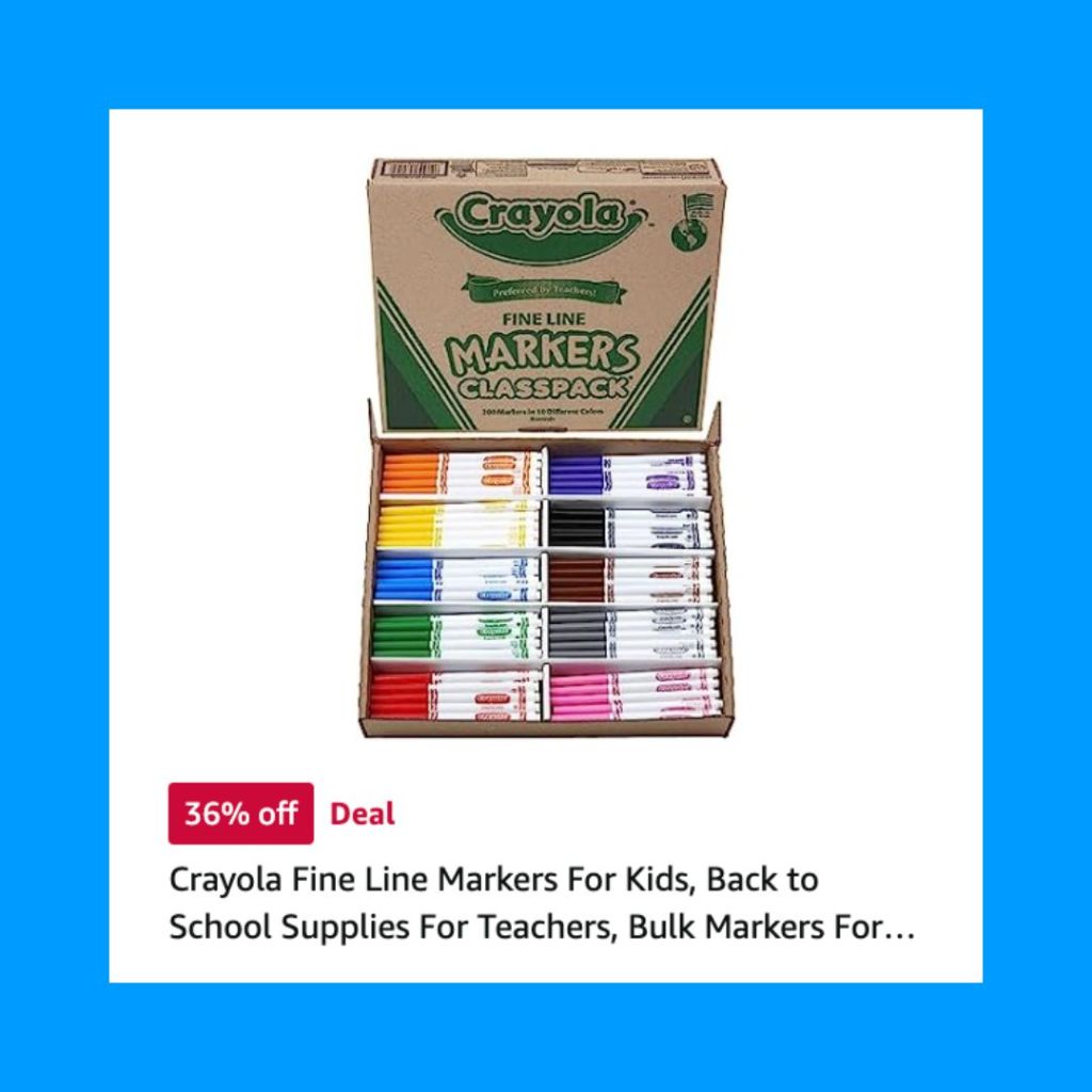 Crayola Markers for Kids Prime Days 2023 Back to School Category by Teuko Lunchbox Community Blog