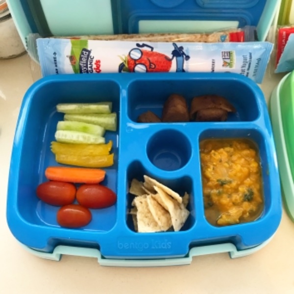 Lentil soup with red lentils in Bentgo lunchbox
