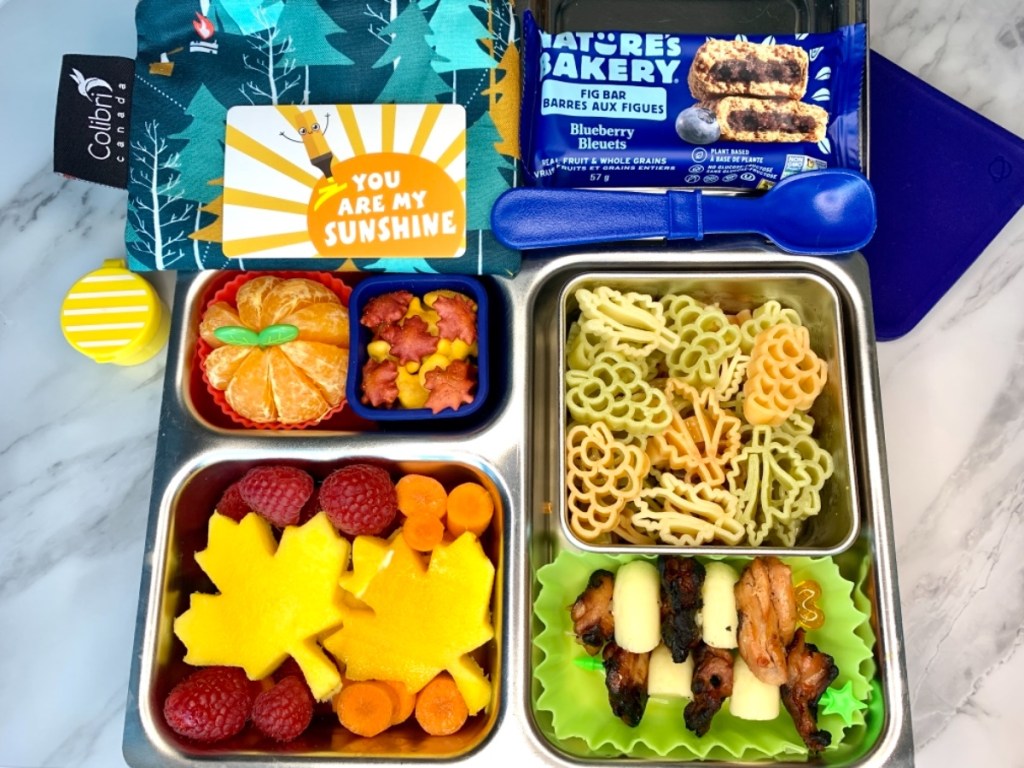 Autumnal lunch for kid with pasta