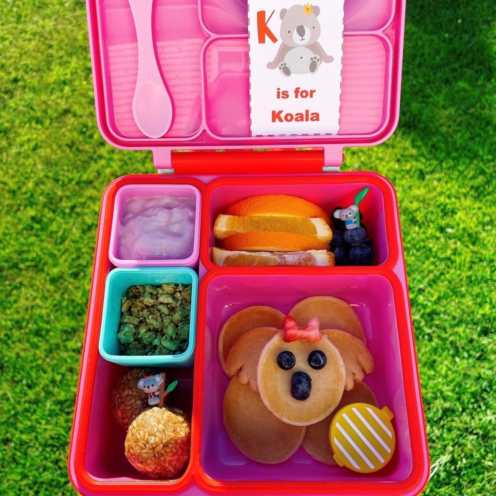 Koala-themed brunch-style lunchbox for a little one
