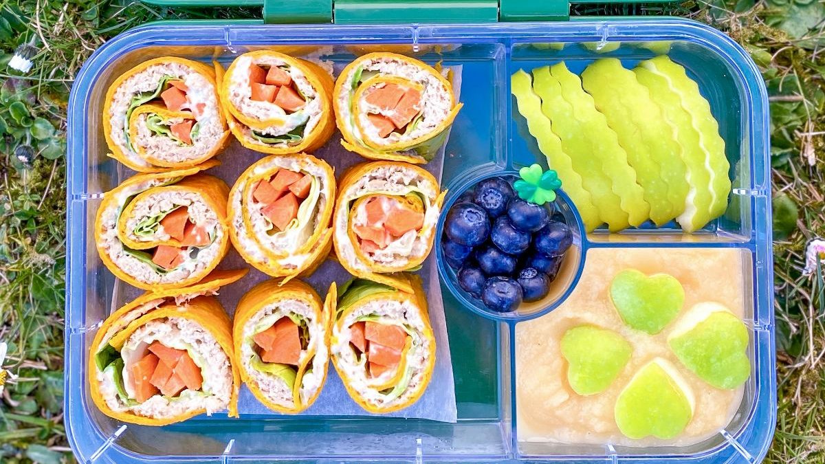 Tortilla pinwheels in a Yumbox lunchbox