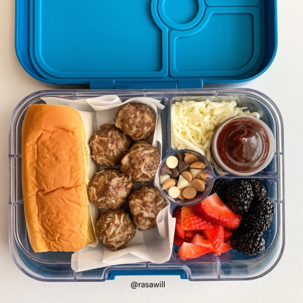 Lunchbox idea with meatball subs