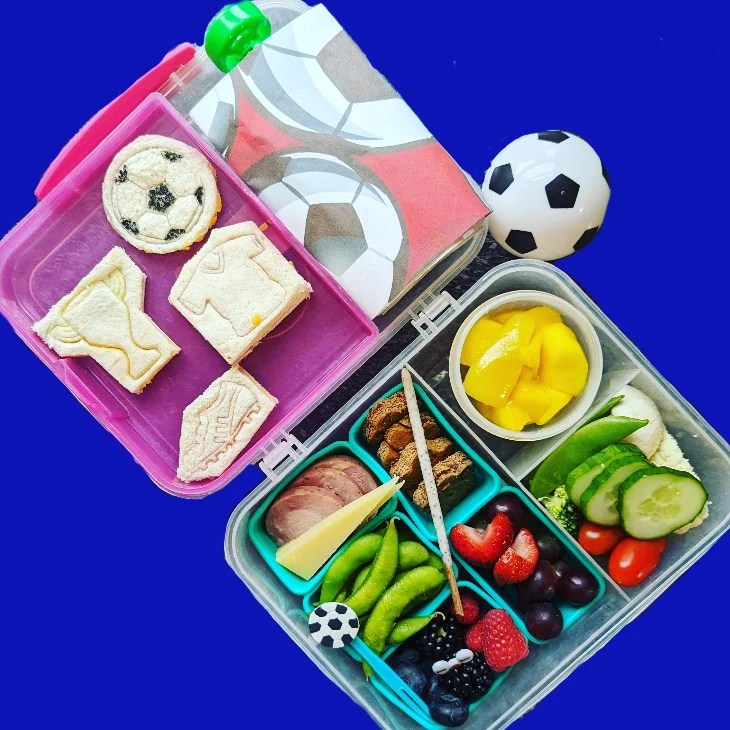 Lunchbox idea for kids celebrating soccer trophy