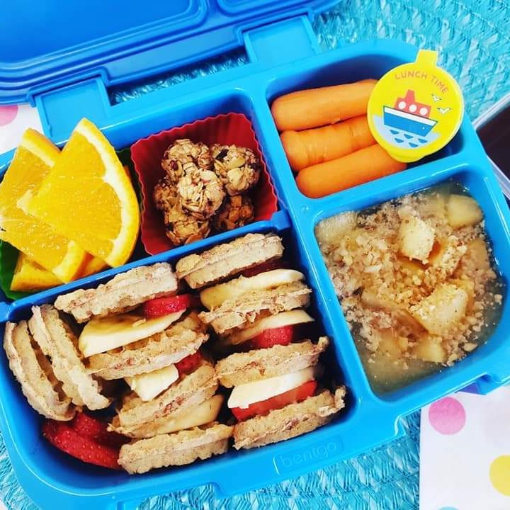 Breakfast for lunch in a kid's Bentgo lunchbox