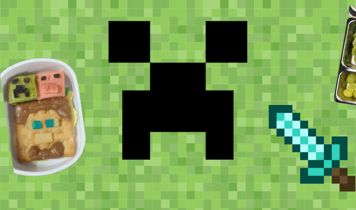 Minecraft-themed lunchbox ideas for kids – Fun and creative meal inspiration with Creeper sandwiches, blocky snacks, and pixelated treats inspired by the popular video game.