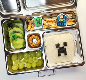 Minecraft themed Lunchbox for kids in a Planetbox stainless steel lunchbox
