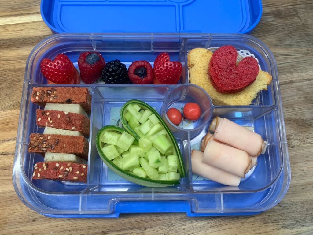 Turkey rolls in a kid's lunchbox