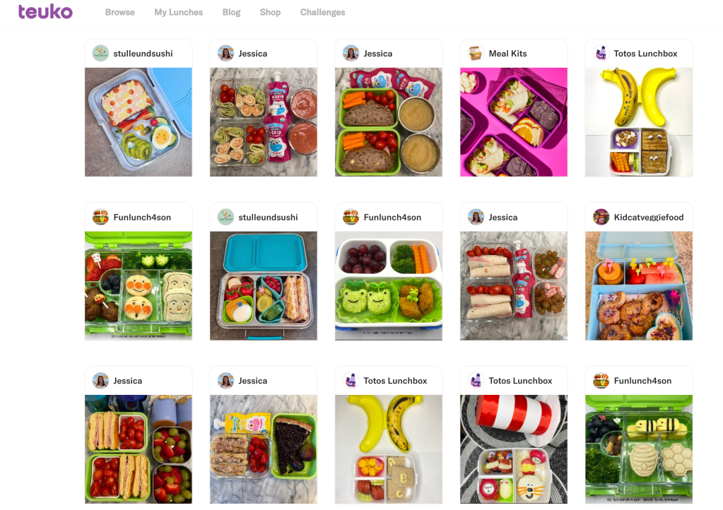 Finger foods in kids' lunch boxes.