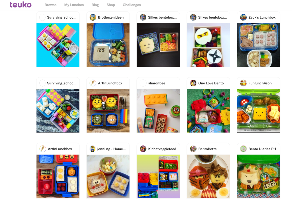 Lego-themed bento lunchbox ideas for kids shared by families on Teuko.com