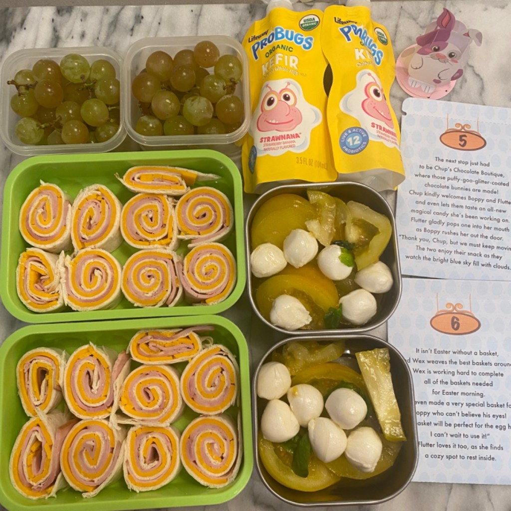 Cheese roll-ups in a kid's lunchbox