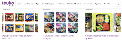 Tips and testimonials shared by lunchbox moms on the Teuko Blog.