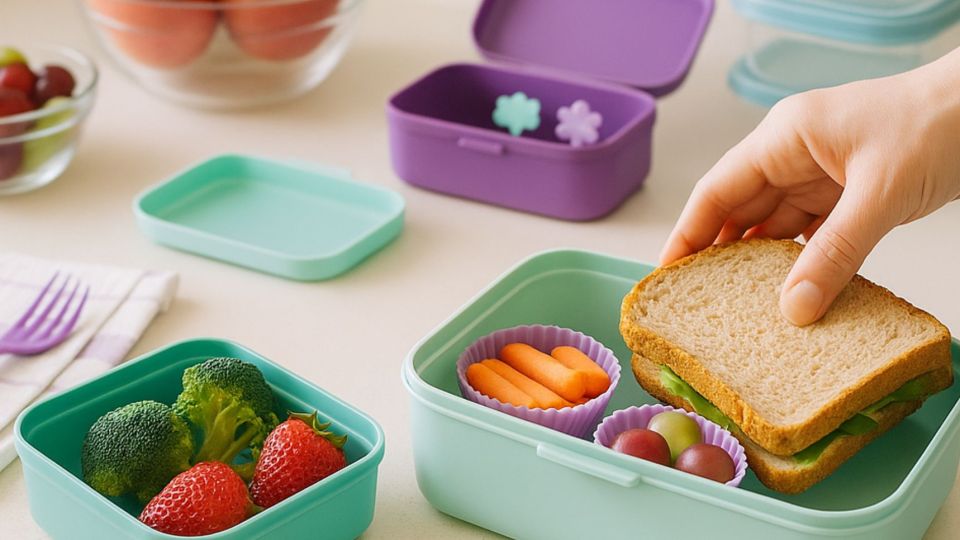 Parent preparing a healthy lunchbox on a bright kitchen counter to start the new year with joyful meals - Teuko community inspiration.