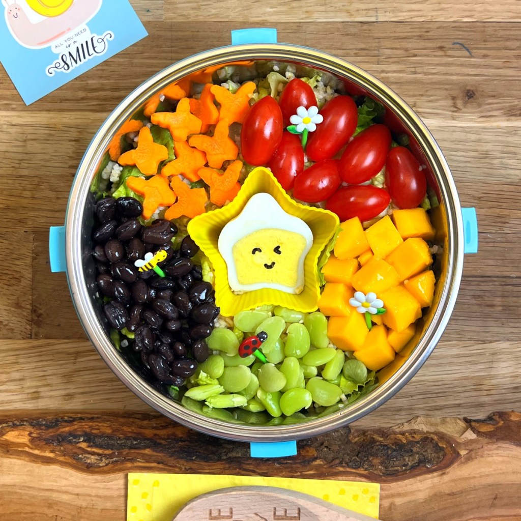 Colorful salad prepared for a kid's lunchbox