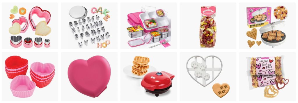 Heart-themed lunchbox accessories from Teuko’s Valentine Collection — pink silicone cups, heart cutters, and bento picks for family-friendly lunch prep.