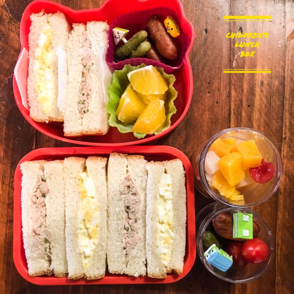 egg salad sandwiches for a kid's lunch at school