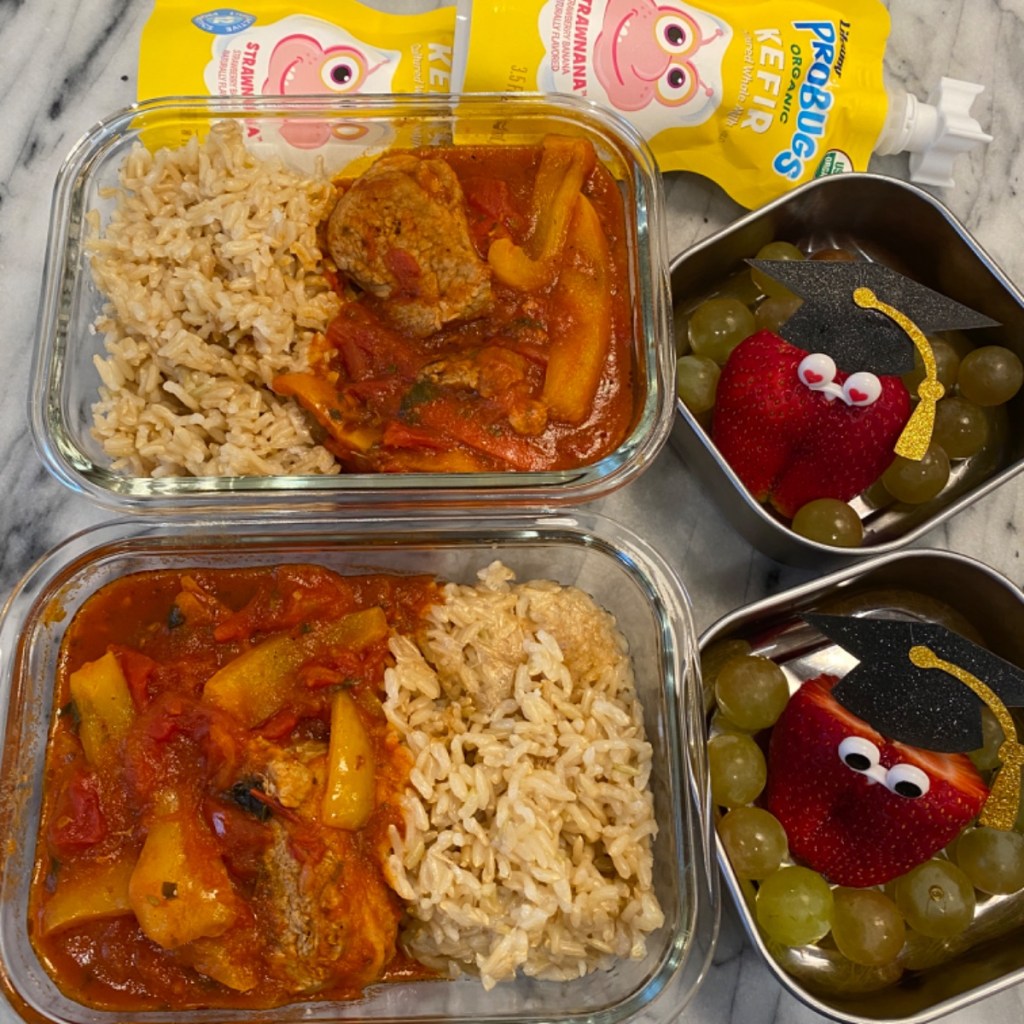 Graduating strawberry in a kid's lunchbox